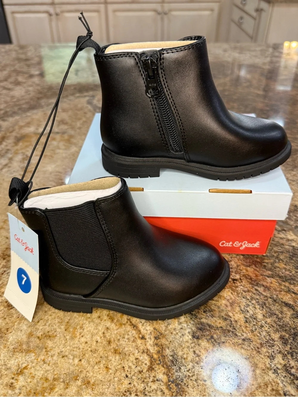 Cat & Jack Toddler/Youth Black Chelsea Zip Boots